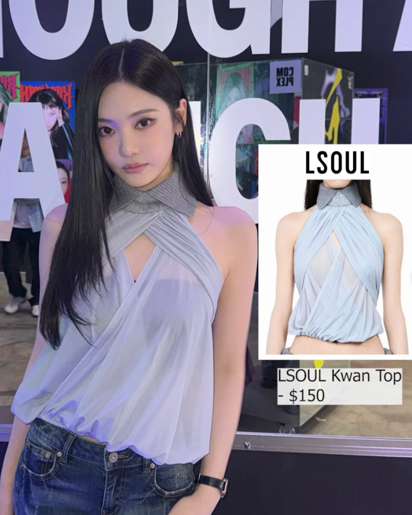 Aespa's Ningning wearing LSOUL's blouse